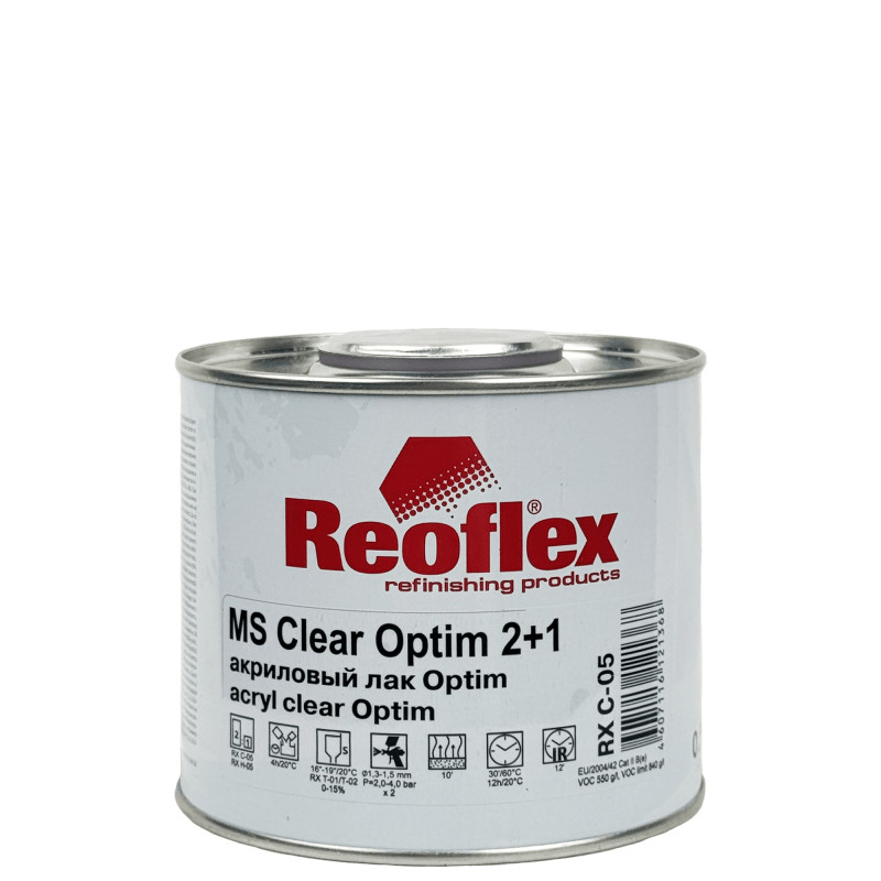 REOFLEX RX C-05 MS Clear Optim Акриловый лак 0,5л + 0,25л (RX H-05)