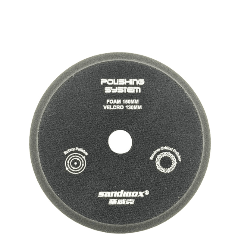 SANDWOX 815.07.150.09 Поролоновый полировальный диск мягкий, гладкий, черный 150мм
