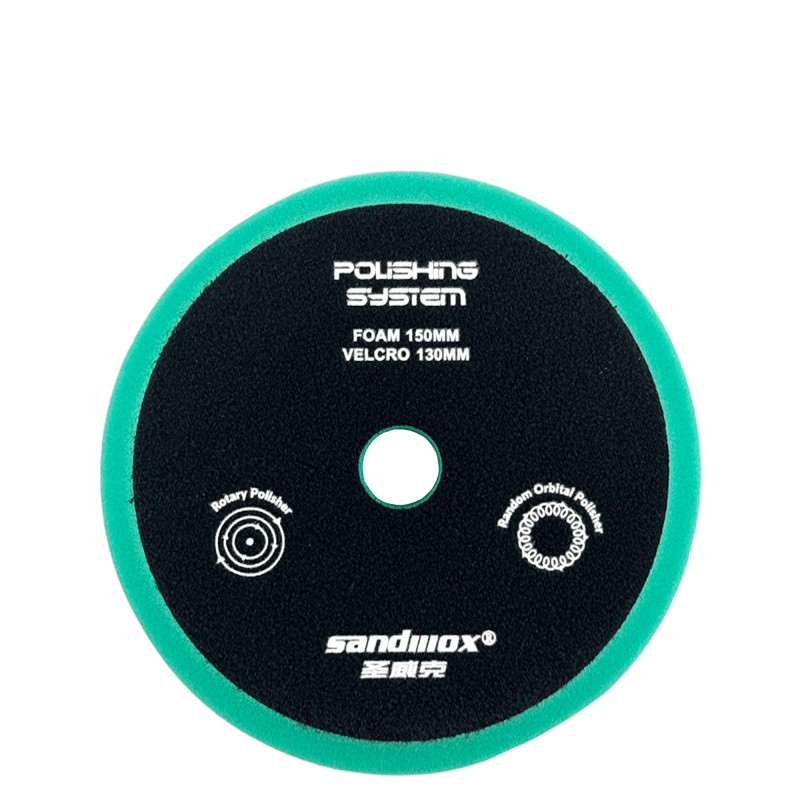 SANDWOX 815.07.150.07 Поролоновый полировальный диск жесткий, гладкий, зеленый 150мм
