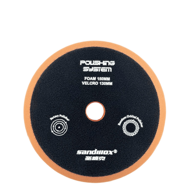SANDWOX 815.07.150.05 Поролоновый полировальный диск средней жесткости, рельефный, оранжевый 150мм