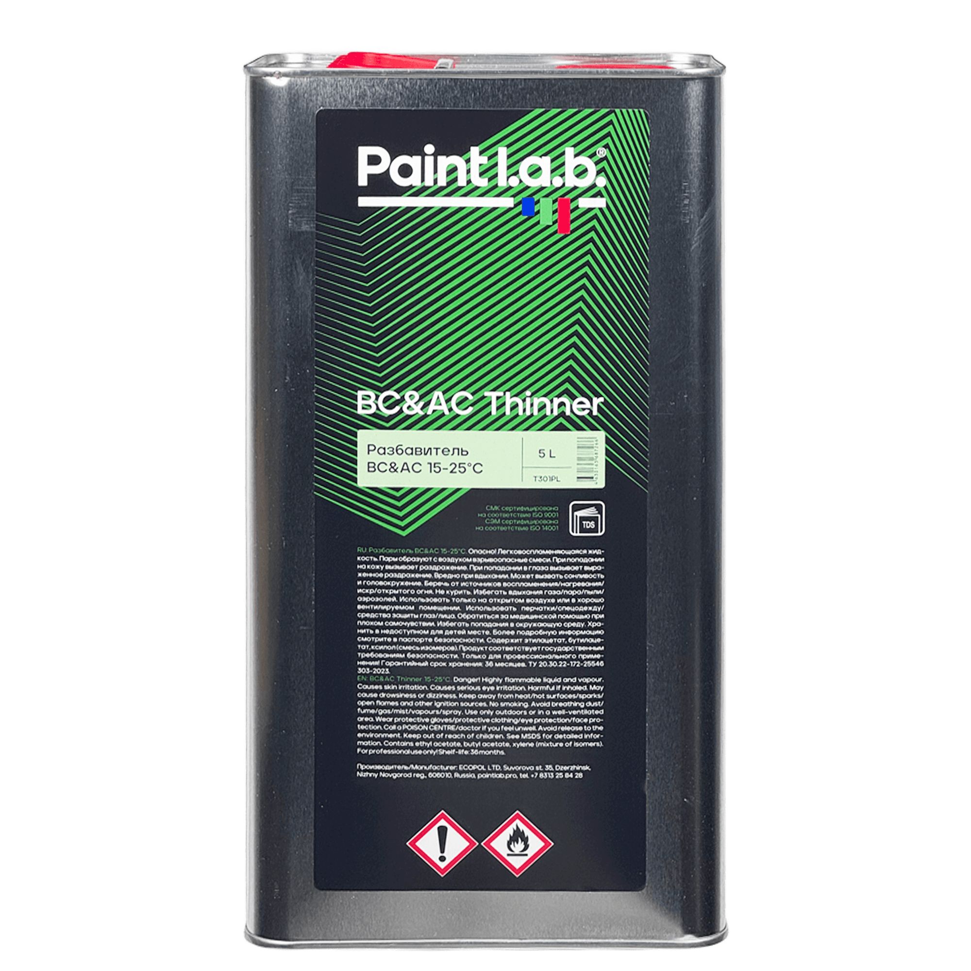 PAINT L.A.B. T301PL BC&AC Thinner Разбавитель универсальный 5л 