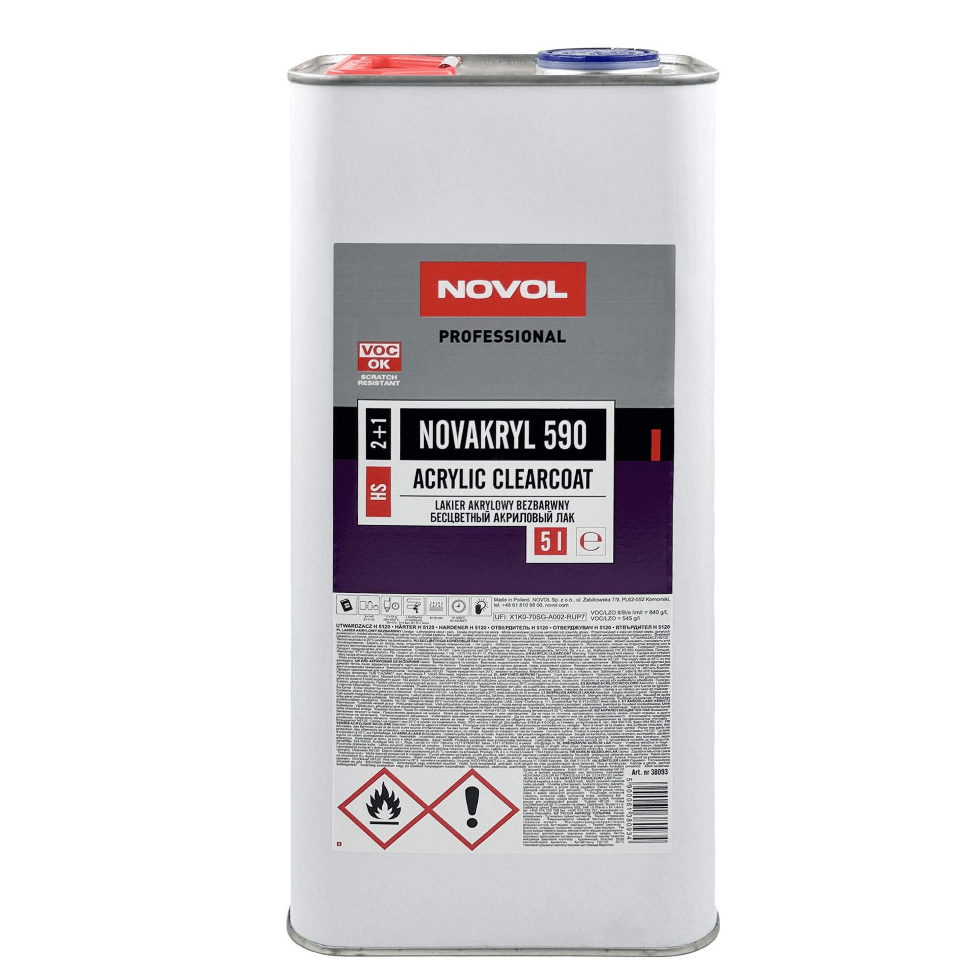 NOVOL NOVAKRYL 590 HS Лак акриловый  2+1 5л+2,5л (H5120) превью #1