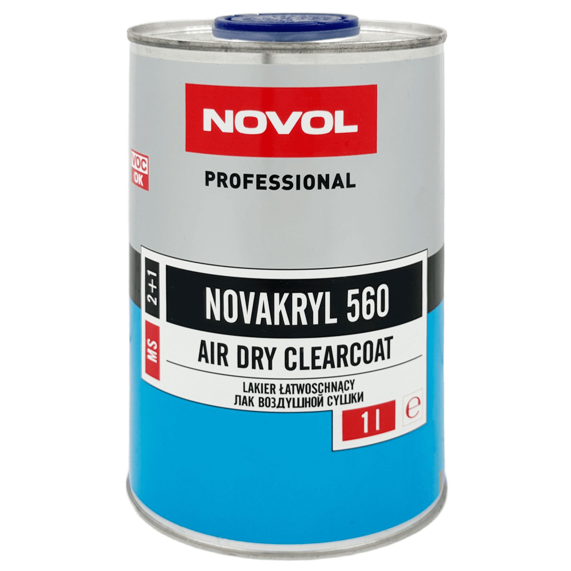 NOVOL NOVAKRYL 560 МS Air Dry CLEARCOAT Лак акриловый  2+1 1л+0,5л (H5160) превью #1
