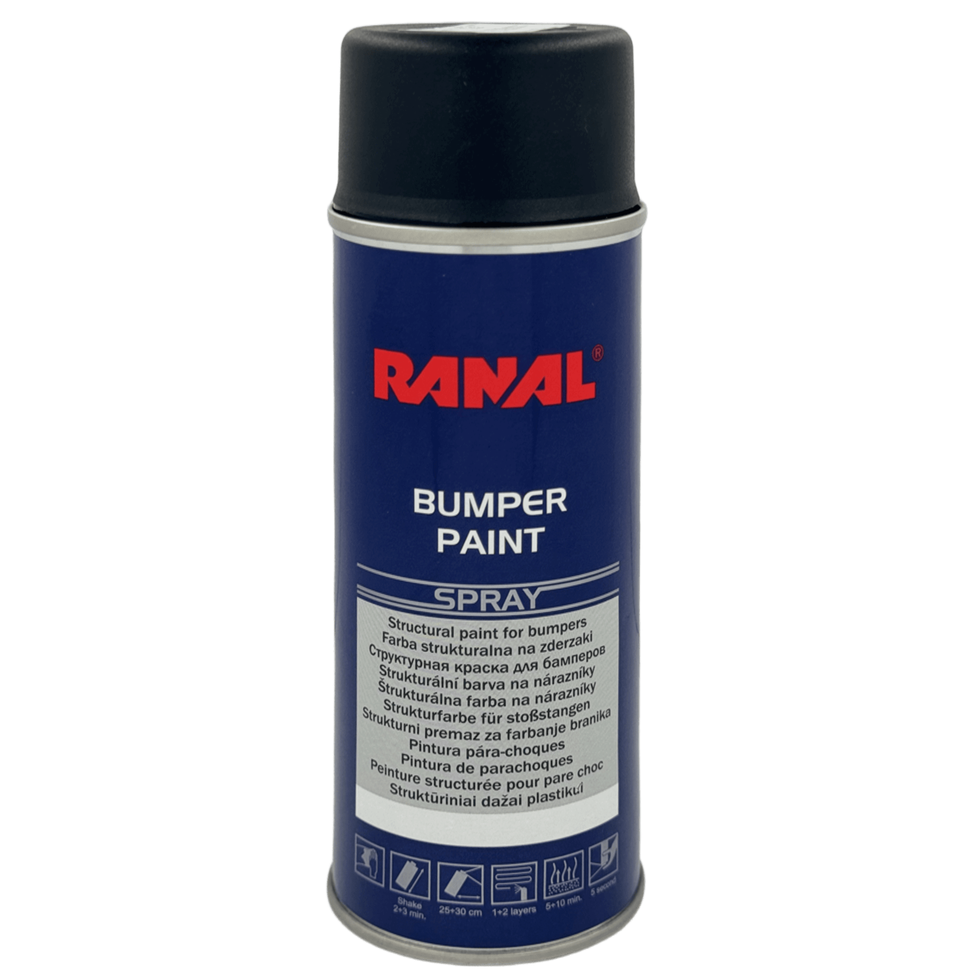 RANAL BUMPER PAINT Структурная краска в аэрозоле чёрная 400мл