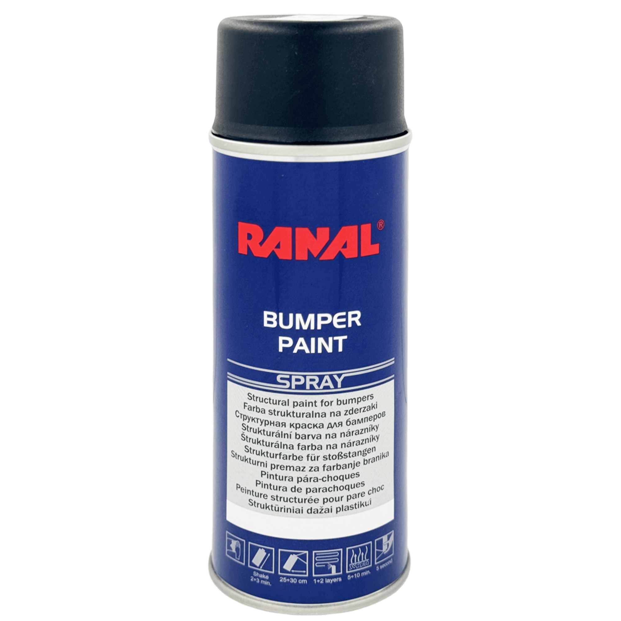 RANAL BUMPER PAINT Структурная краска в аэрозоле чёрная 400мл