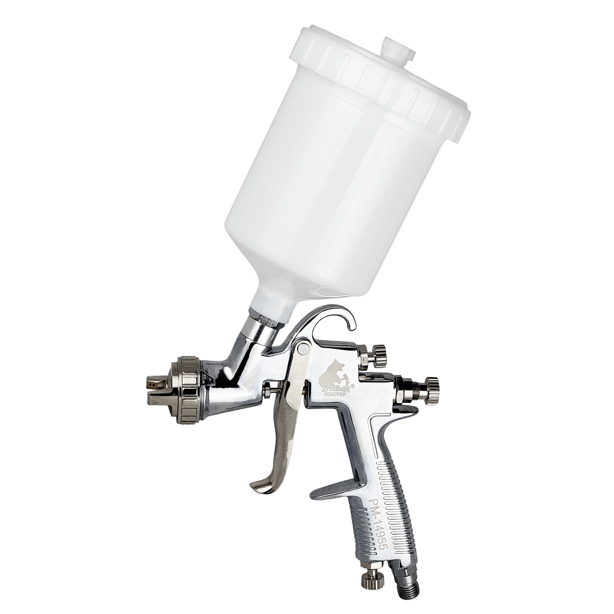 РУССКИЙ МАСТЕР РМ-14955 Краскопульт K400 LVLP верхний бачок дюза 1,3мм превью #1