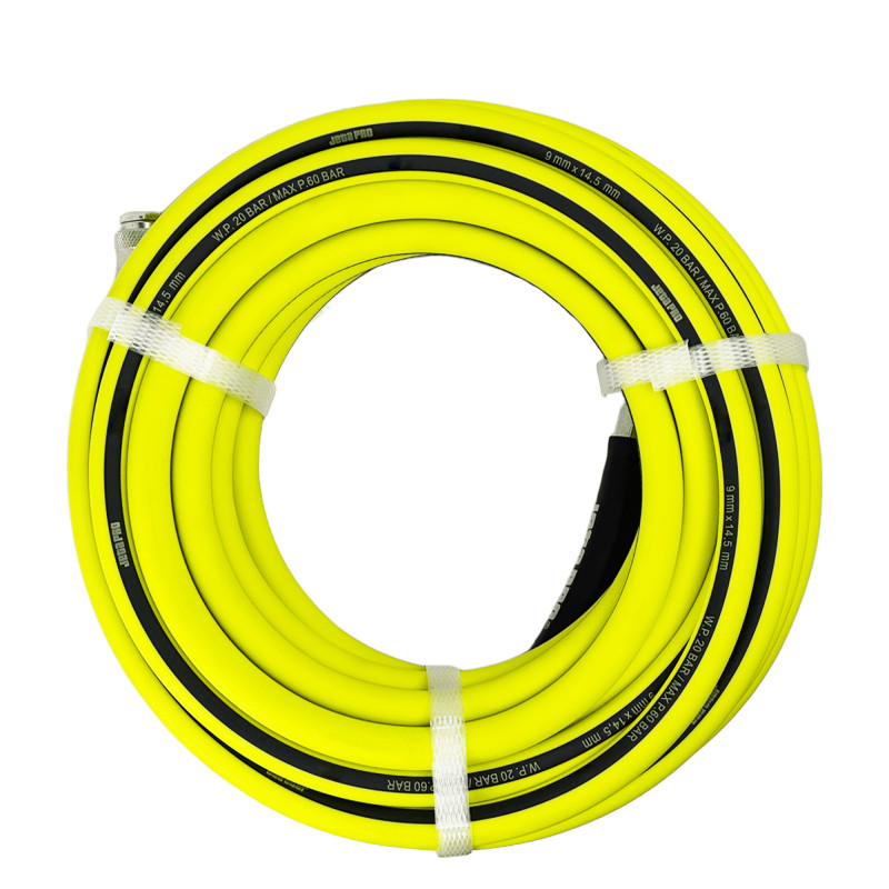 JETA PRO 5887010 Гибкий жёлтый антистатичекий шланг для подачи сжатого воздуха с быстросъемами 10м