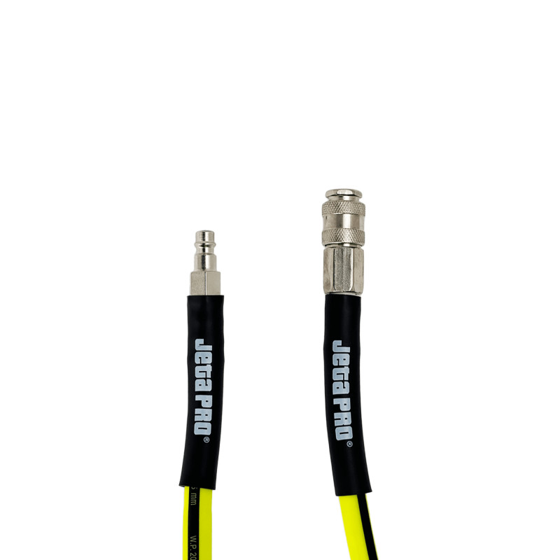 JETA PRO 5887010 Гибкий жёлтый антистатичекий шланг для подачи сжатого воздуха с быстросъемами 10м