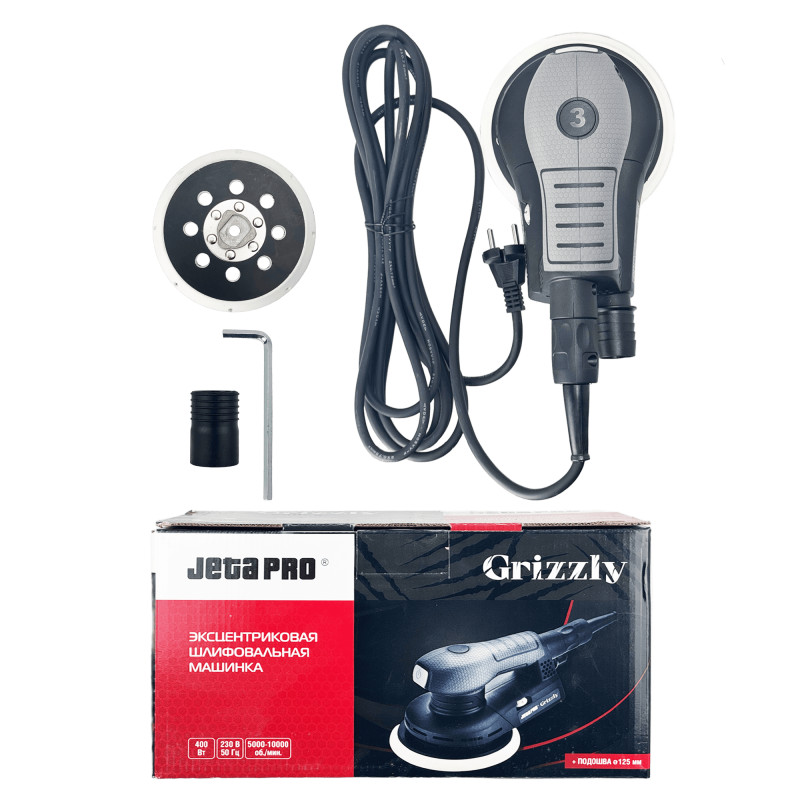 JETA PRO J2153 GRIZZLY Шлифовальная электрическая машинка с бесщеточным электродвигателем 3мм