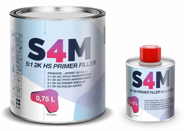 S4M 5:1 2K HS PRIMER FILLER Грунт-наполнитель серый 0,75 л + 0,15л