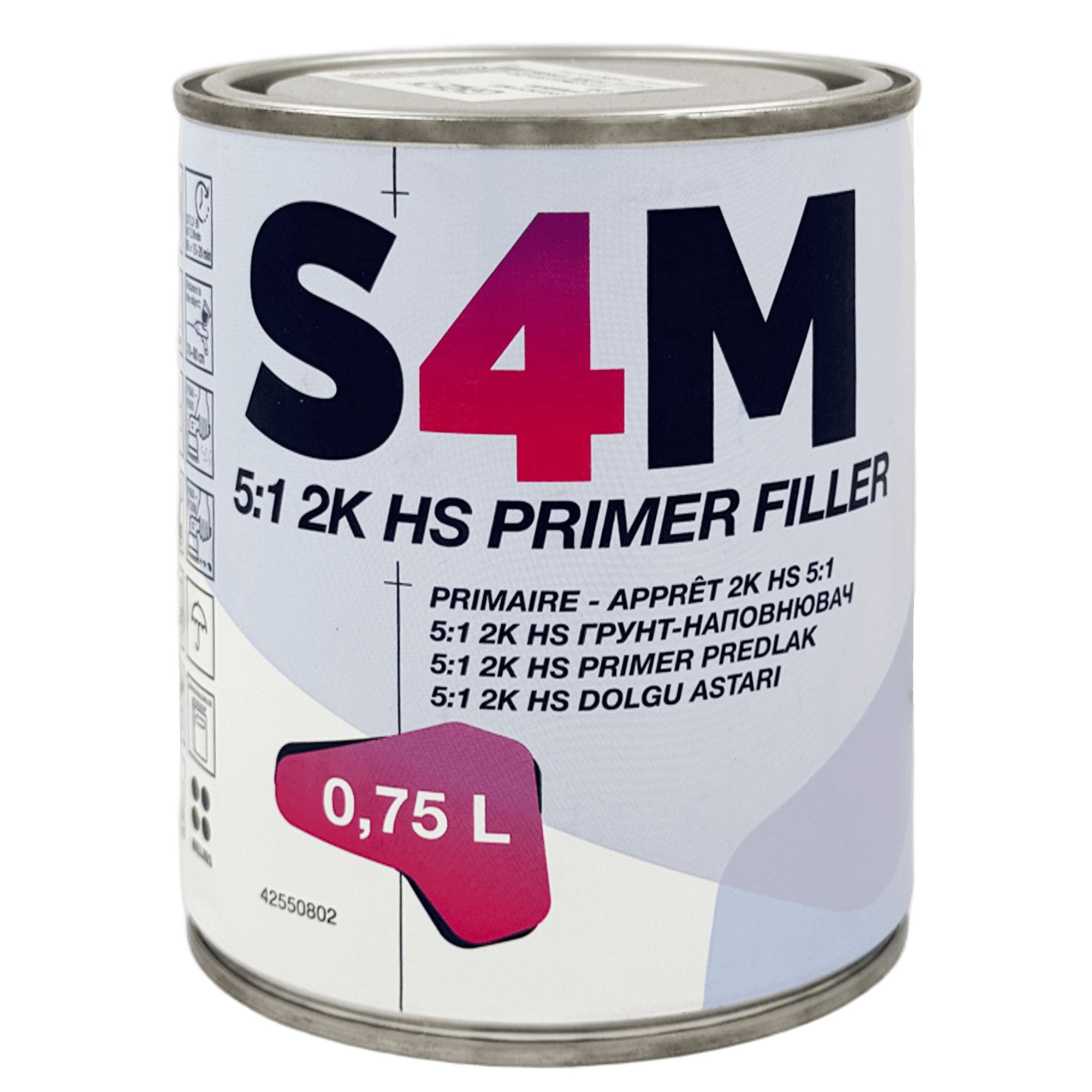S4M 5:1 2K HS PRIMER FILLER Грунт-наполнитель серый 0,75 л + 0,15л превью #1
