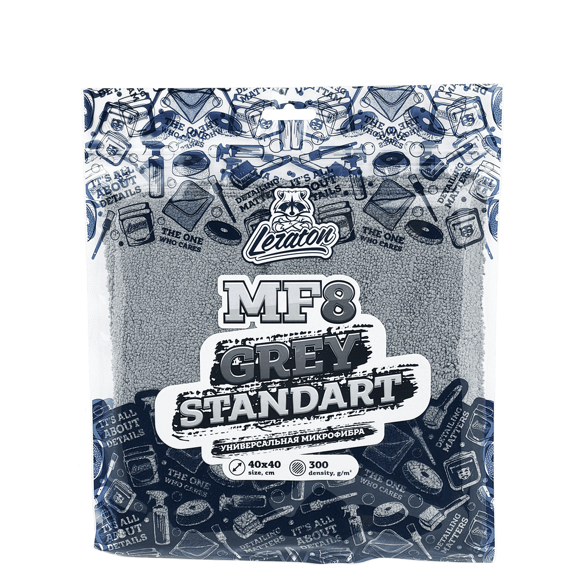 LERATON MF8 Grey Standart Универсальная микрофибра без краев 60x50cм превью #4