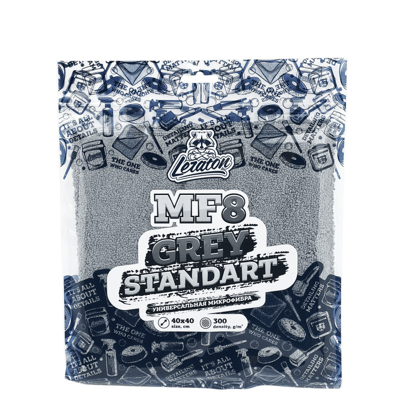 LERATON MF8 Grey Standart Универсальная микрофибра без краев 60x50cм
