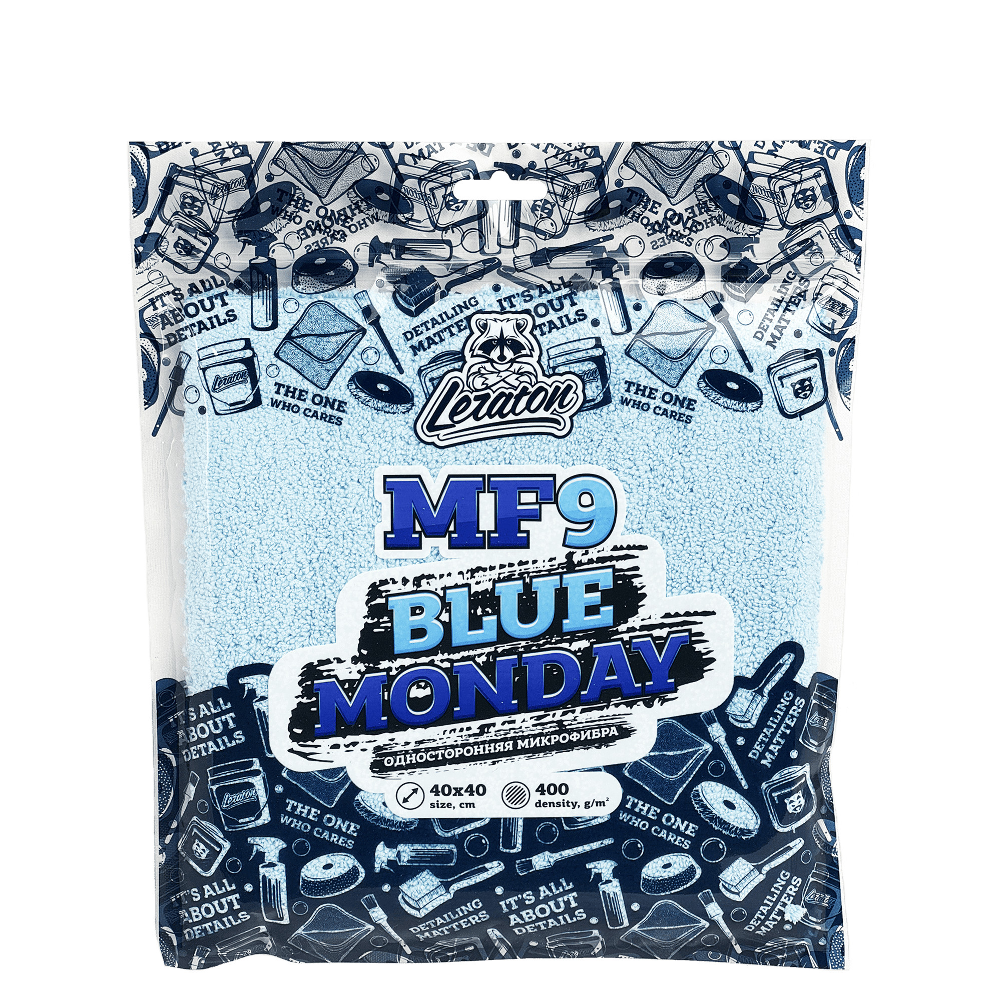 LERATON MF9 Blue Monday Микрофибра односторонняя без краев 40x40cм превью #3