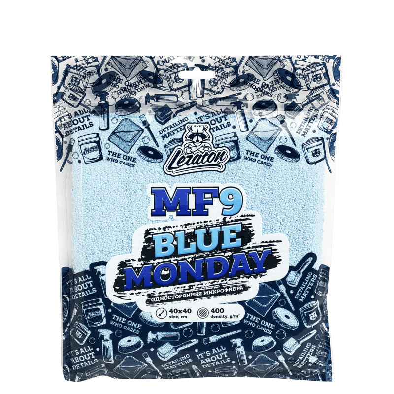 LERATON MF9 Blue Monday Микрофибра односторонняя без краев 40x40cм
