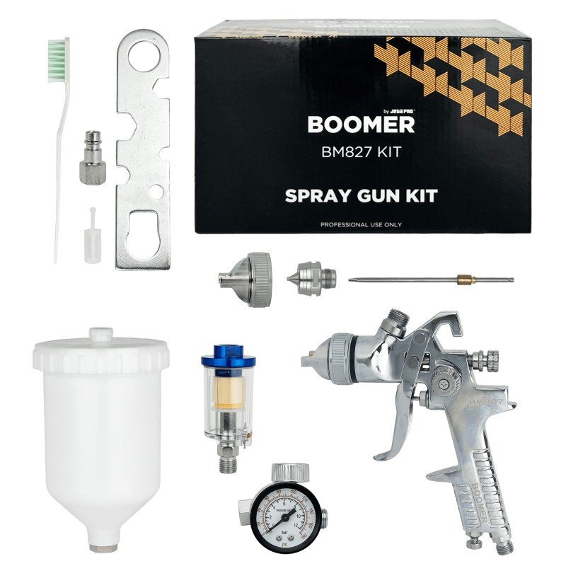 BOOMER 827 KIT HVLP Пистолет покрасочный в наборе (сопло 1,4мм и 1,7мм)