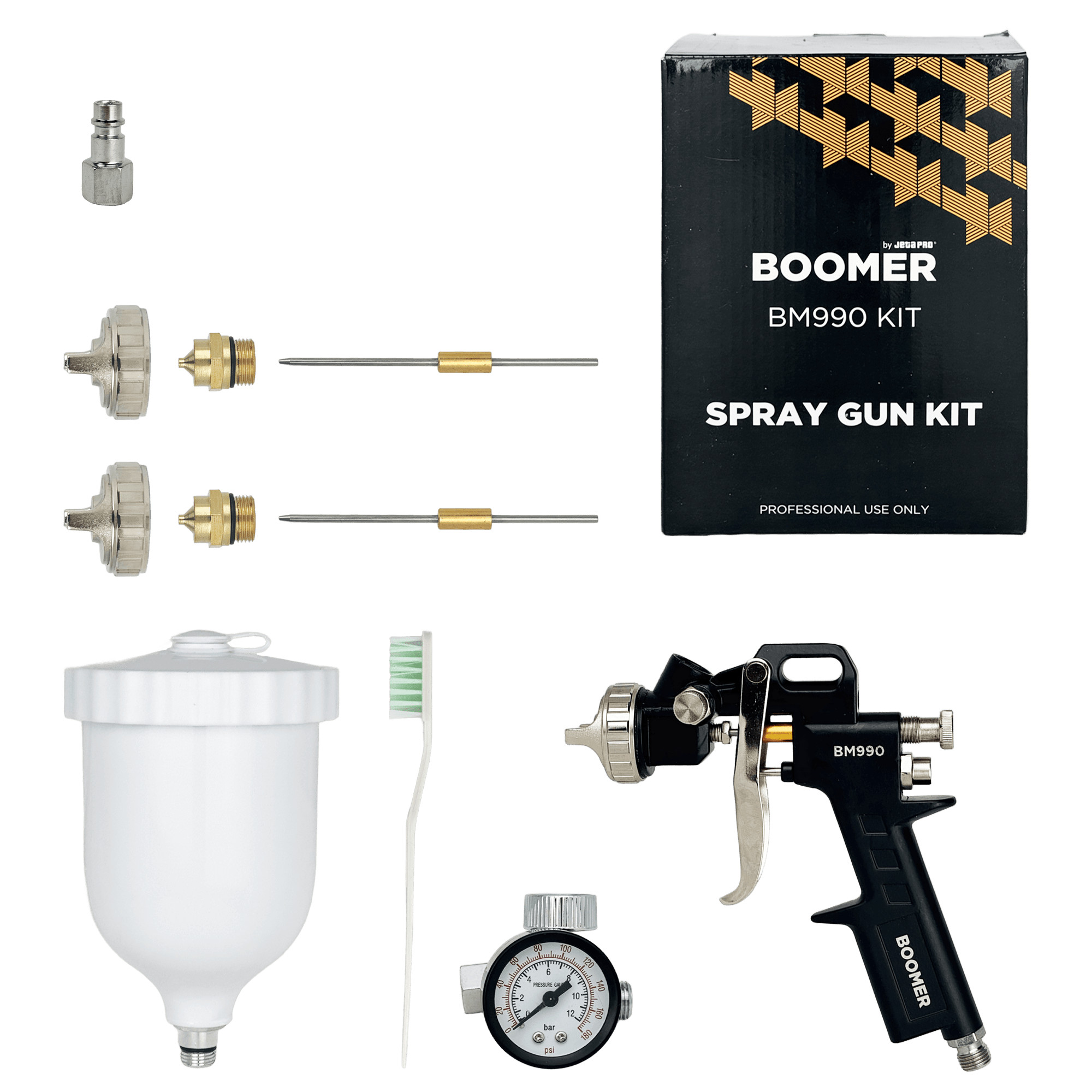 BOOMER 990 KIT CONV Пистолет покрасочный в наборе (сопло 1,4мм, 1,7мм, 2,0мм) превью #4
