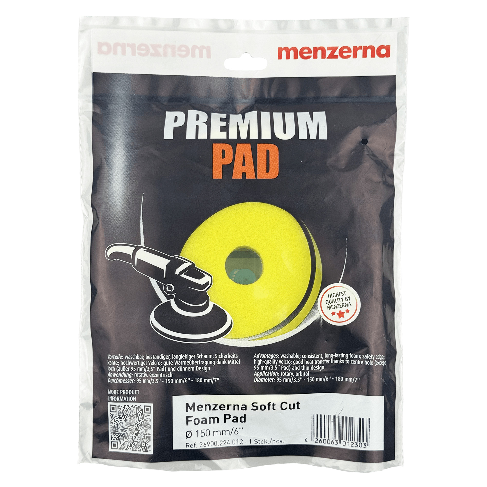 MENZERNA Soft Cut Foam Pad Сверхпрочный поролоновый полировальный диск 130/150мм превью #3
