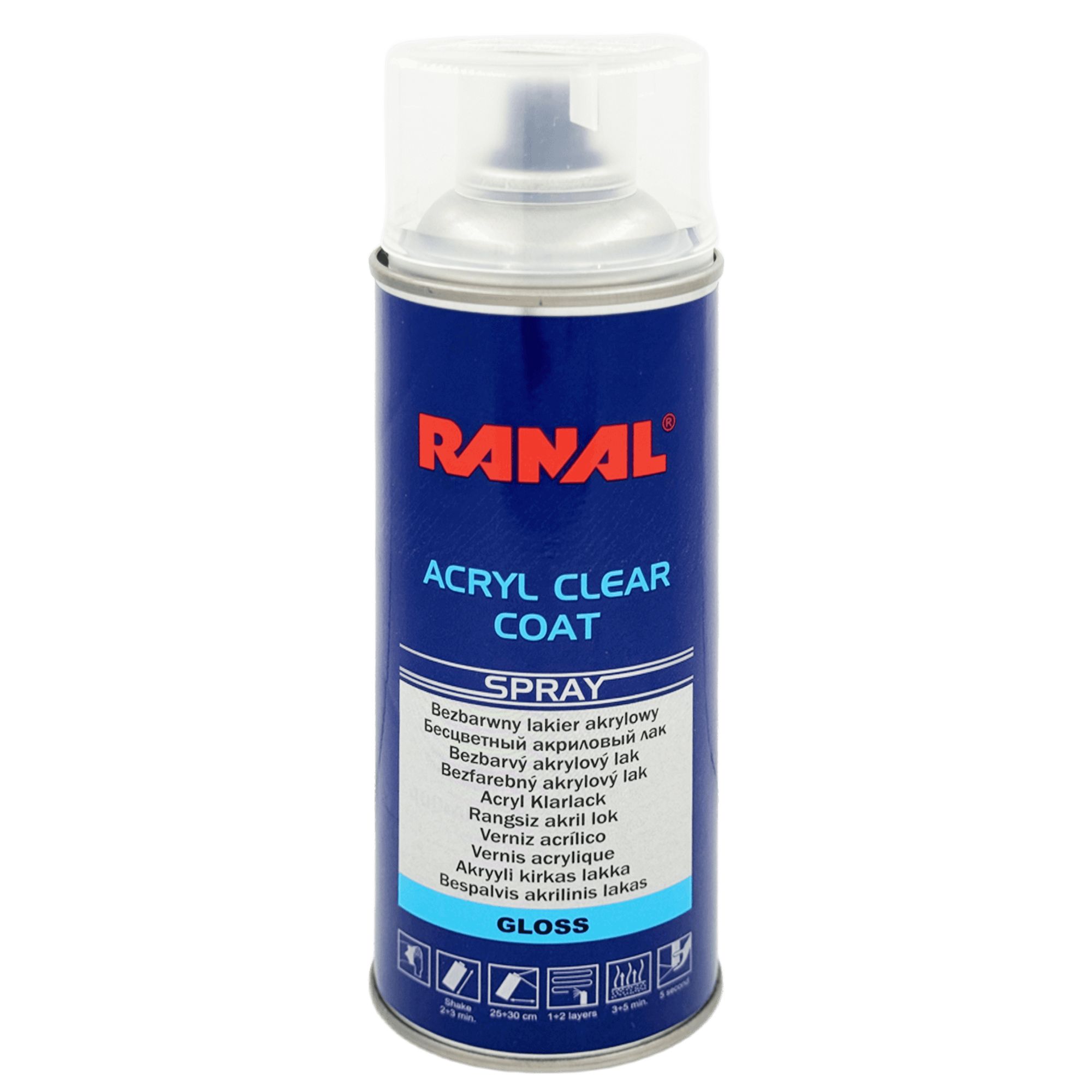 RANAL ACRYL CLEAR COAT Бесцветный лак аэрозоль 400мл превью #2