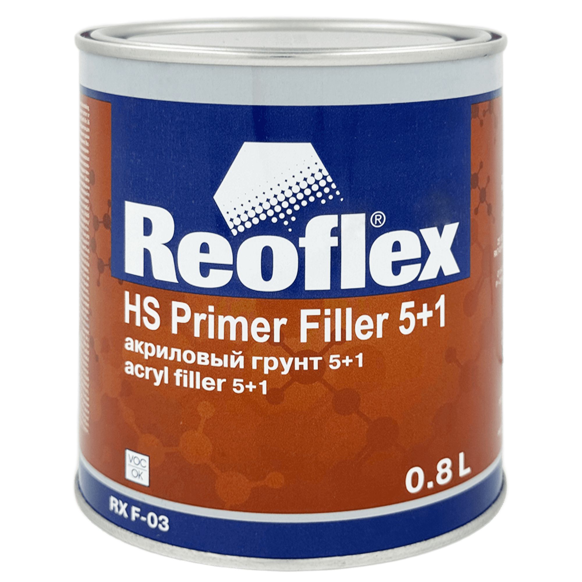 REOFLEX RX F-03 Primer Filler HS 5+1 Грунт акриловый 0,8л + 0,16л (RX H-13/01) превью #1