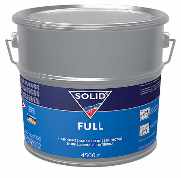 SOLID FULL Универсальная наполнительная среднезернистая полиэфирная шпатлевка 4,5кг
