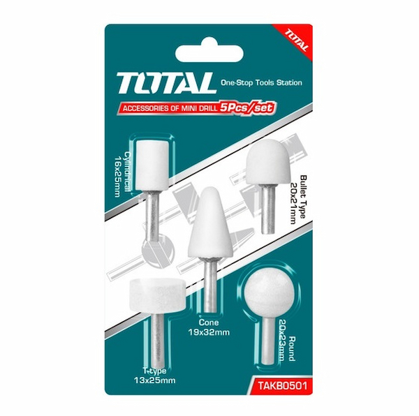 TOTAL TAKB0501 Набор абразивных камней для дрели 5 шт