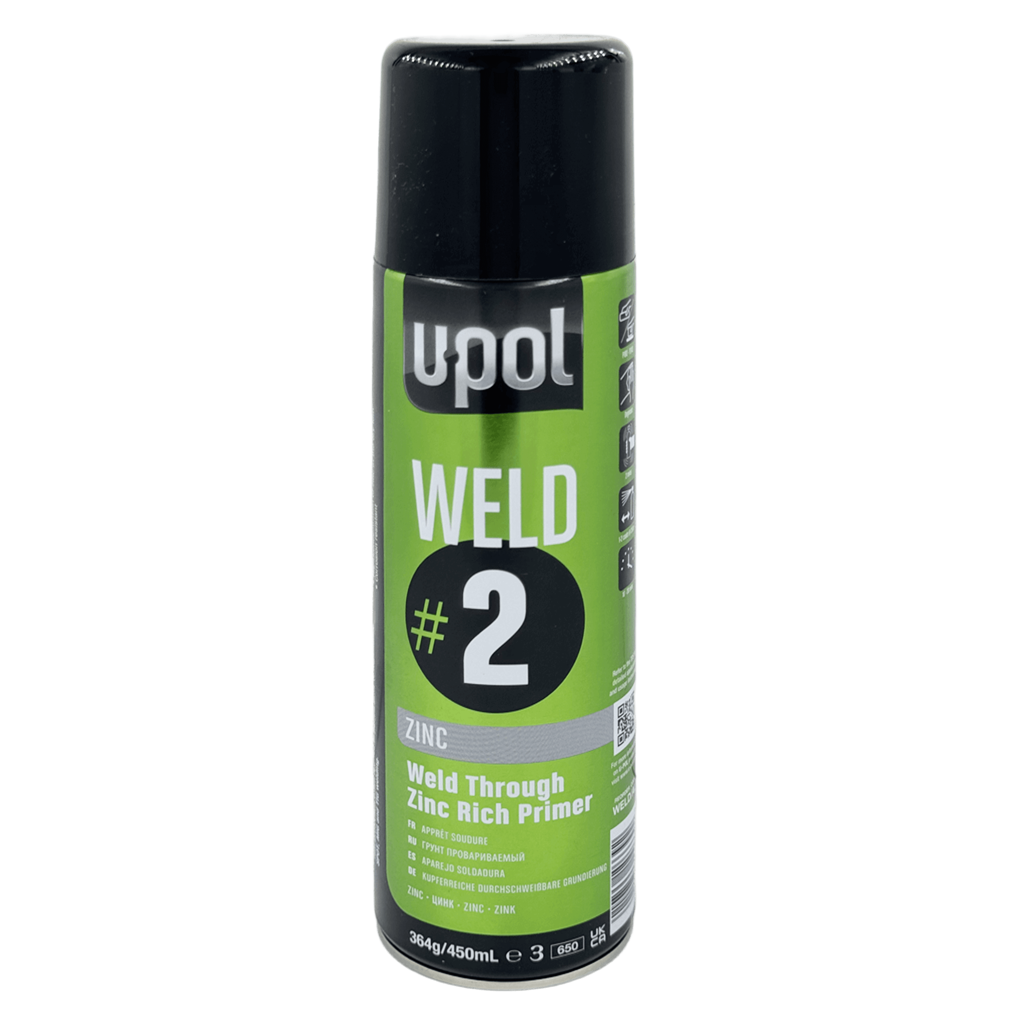 U-POL WELD#2 ZINC Грунт провариваемый 450мл