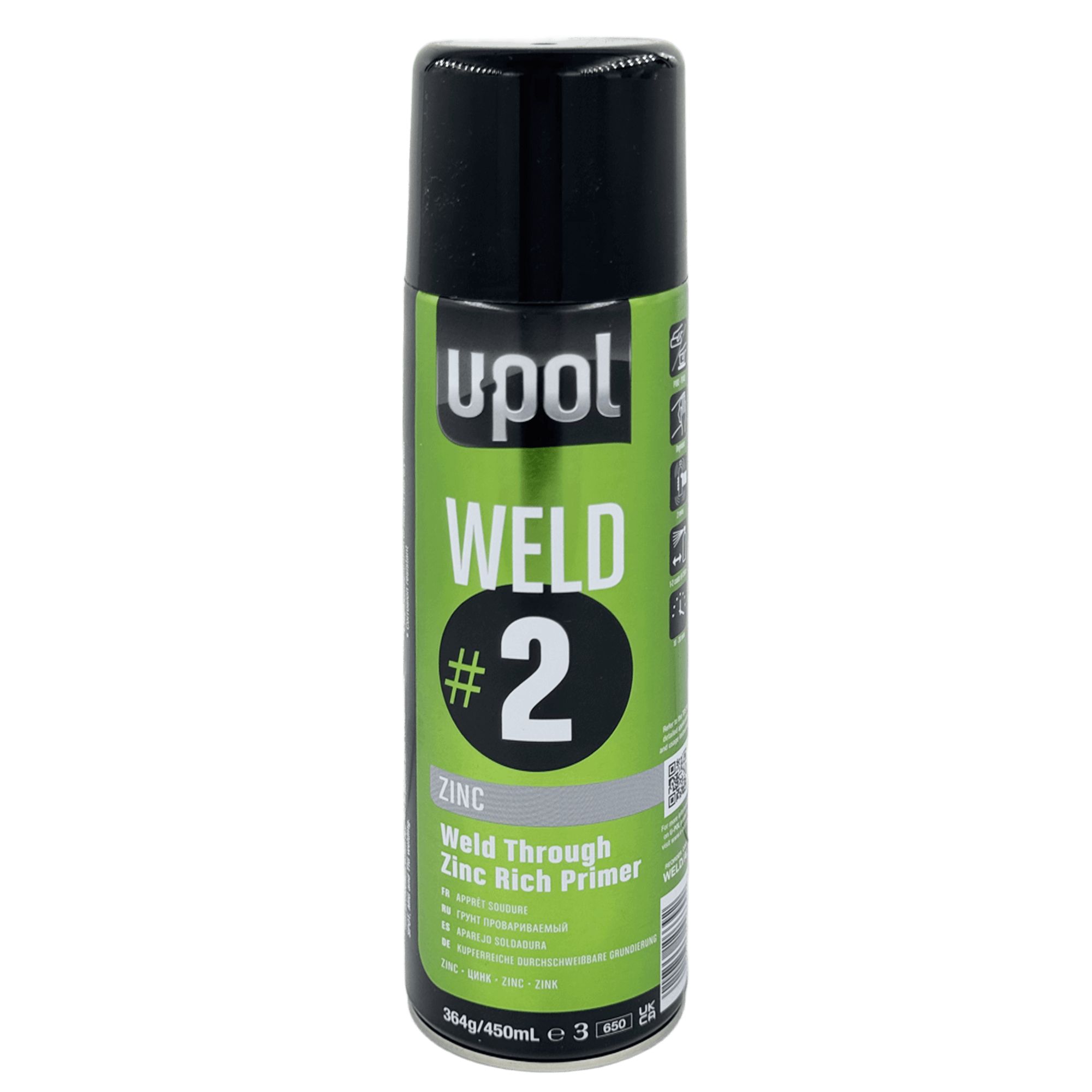 U-POL WELD#2 ZINC Грунт провариваемый 450мл