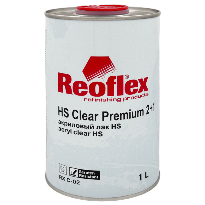 REOFLEX RX C-02 HS Clear Premium Акриловый лак 1л + 0,5л (RX H-02)