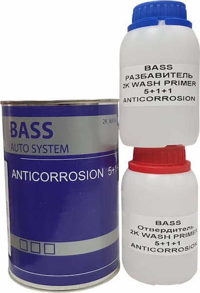 BASS Anticorrosion 5+1+1 Кислотный грунт 0,8л+0,16л отвердитель+0,16л разбавитель