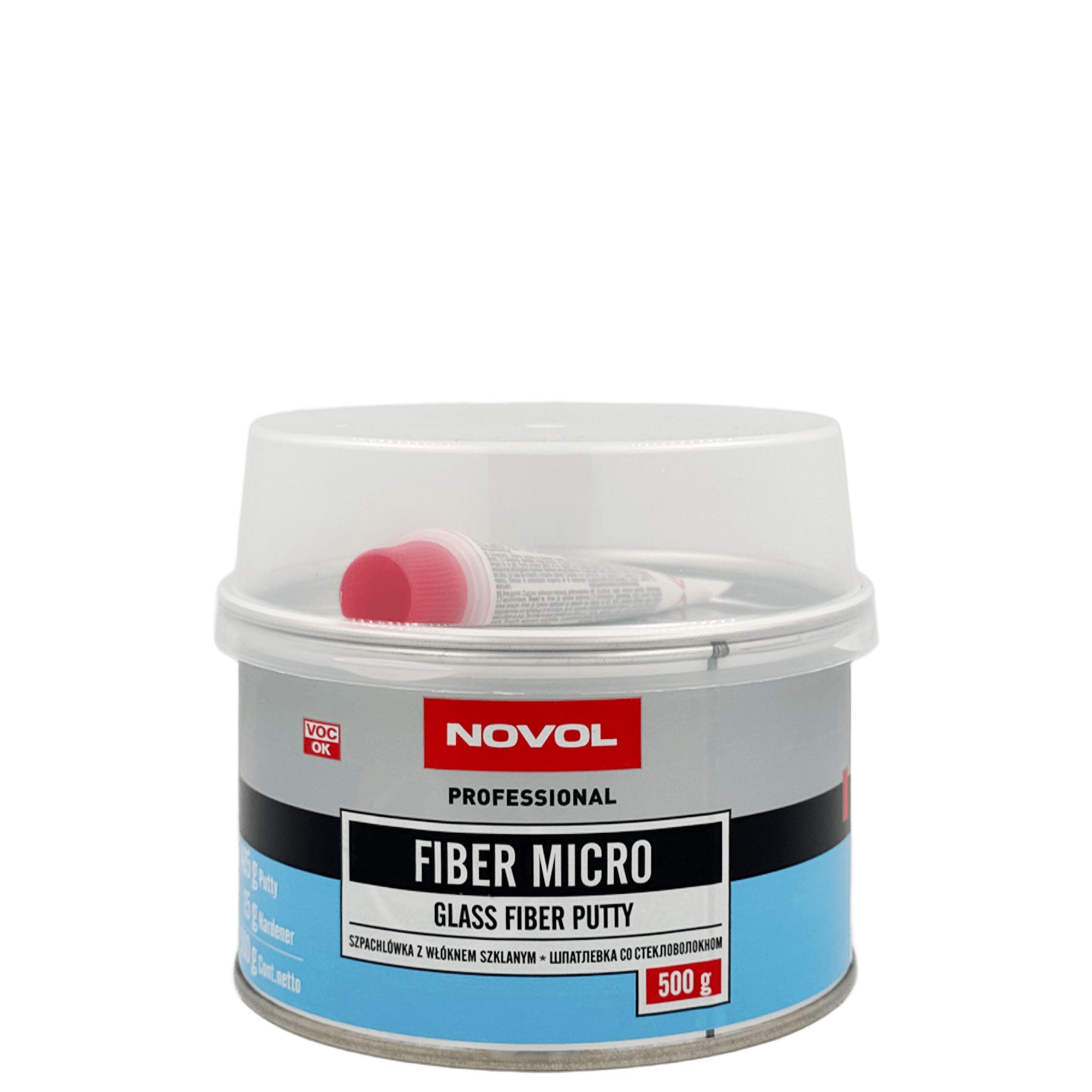NOVOL FIBER MICRO Шпатлёвка с мелким стекловолокном 0,5кг