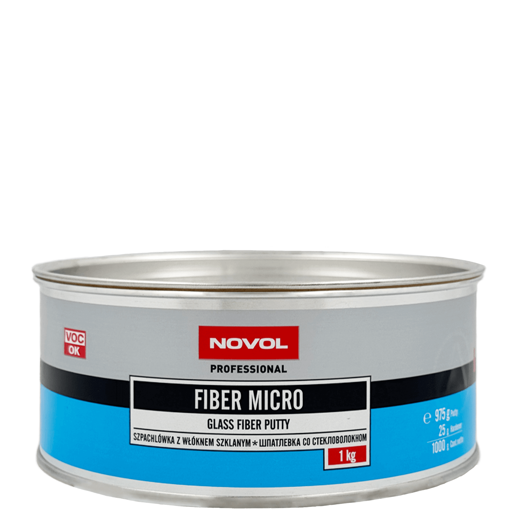 NOVOL FIBER MICRO Шпатлёвка с мелким стекловолокном 1кг