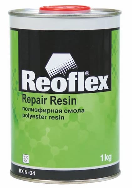 REOFLEX RX N-04 Repair Resin Полиэфирная смола для ремонта пластиковых бамперов 1кг (с отвердителем)