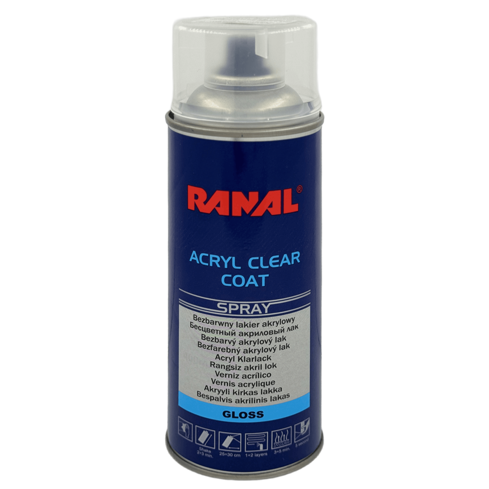 RANAL ACRYL CLEAR COAT Бесцветный лак аэрозоль 400мл превью #1