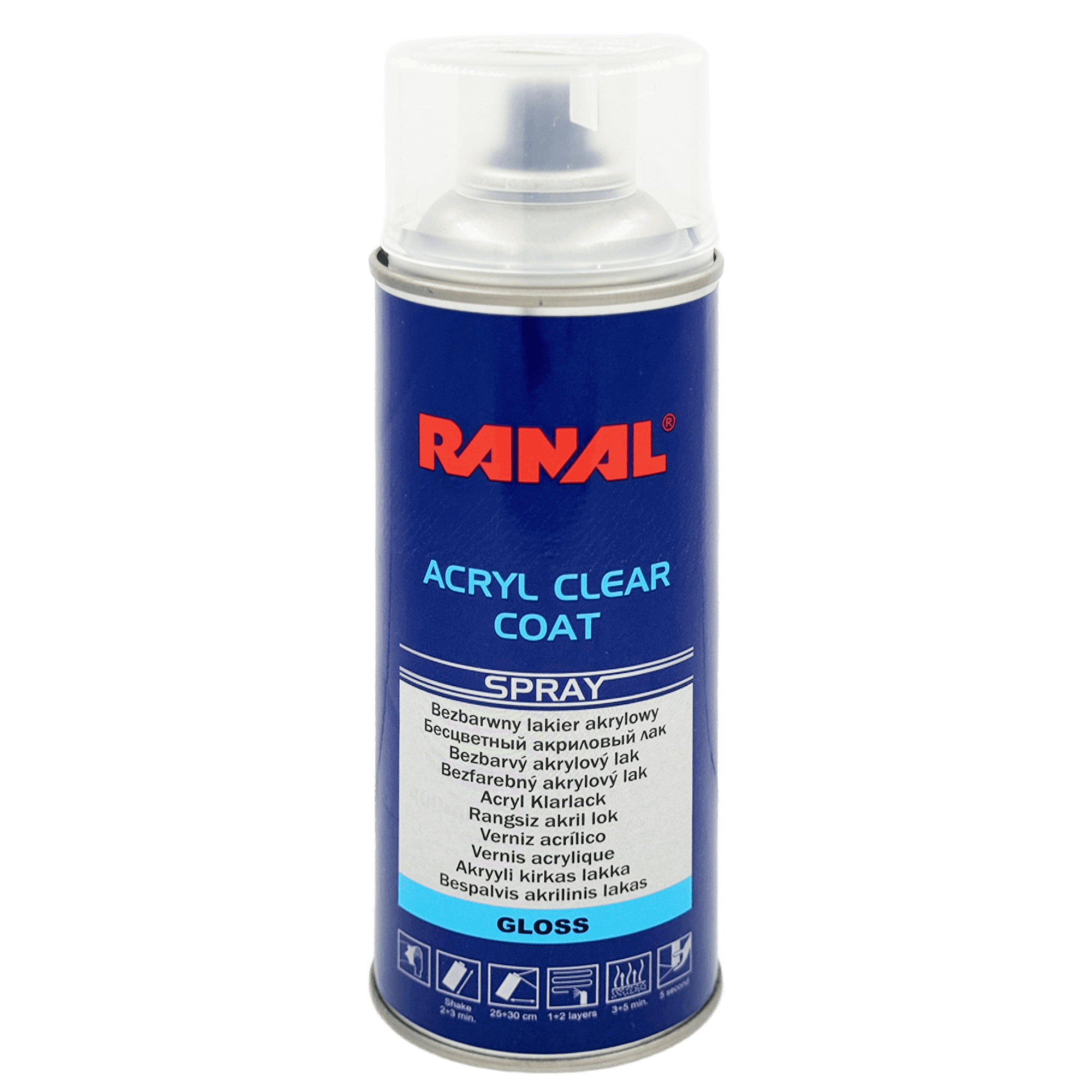 RANAL ACRYL CLEAR COAT Бесцветный лак аэрозоль 400мл превью #1
