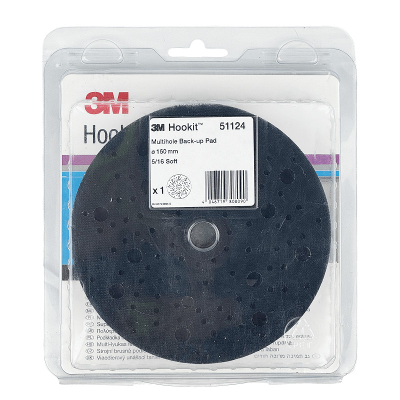 3M 51124 Hookit Оправка с мультипылеотводом 150 мм, 8 мм (5/16 in)