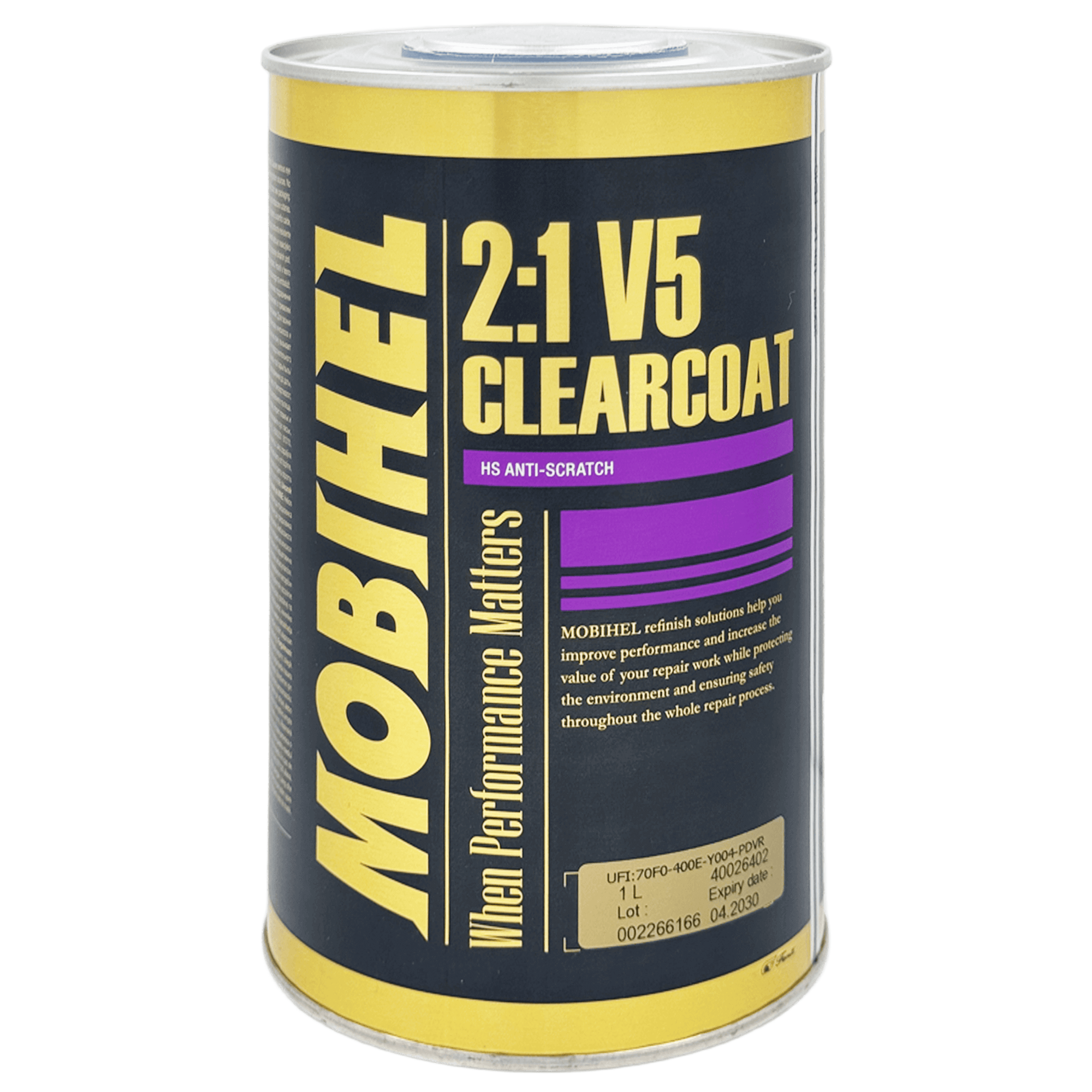 MOBIHEL 2К HS V5 AS Бесцветный лак 2:1 1л+0,5л (7700)